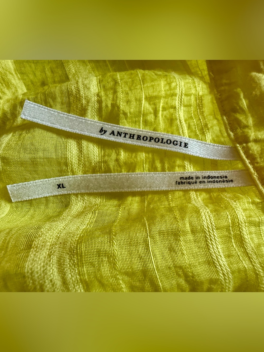 Anthropologie Yellow Textured Zipped Tiered Mini Dress - Picture 7 of 8